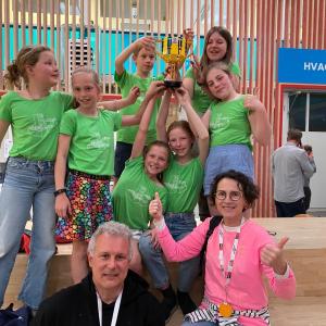 group photo with trophy