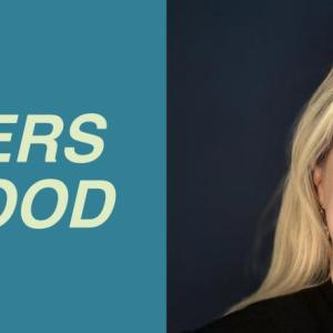 Kate Calero and "Pioneers For Good" to the left.