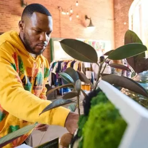 Michael Odulana in his shop