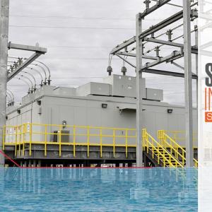 Power plant showing water level from Superstorm Sandy