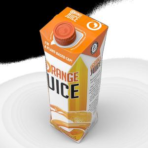 A carton of generic orange juice.