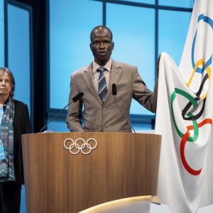 Yiech Pur Biel at speaking podium