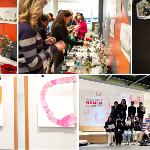 Collage of images of "post-it wall" from the event.