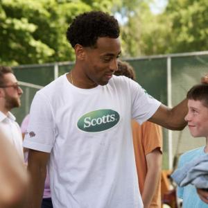 coach with soccer player