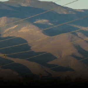 mountain view with power lines 