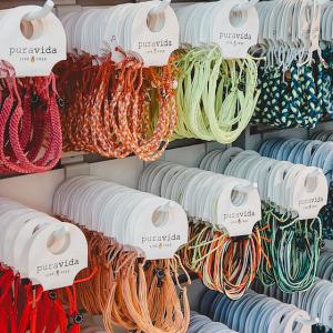 Rows of colorful bracelets 