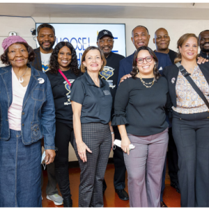 A group of people posed together.