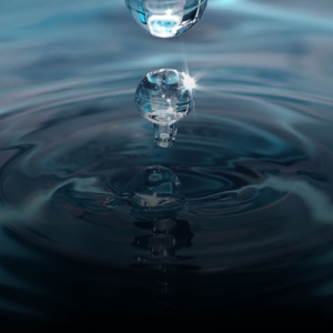 Drop of water making ripples