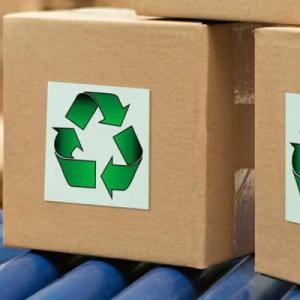Boxes with recyle symbol on them 