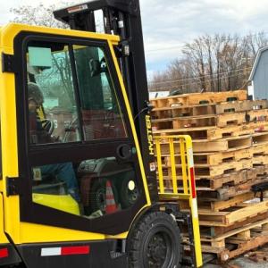 Forklift with pallets