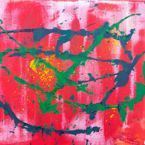 A painting done by a chimp.