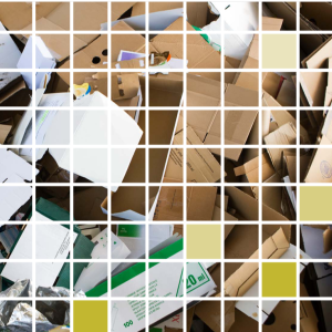 White grid over picture of a pile of empty boxes