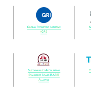 six logos for reporting foundations, and sustainability target companies