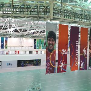 Expansive open space with different court lines for sports.