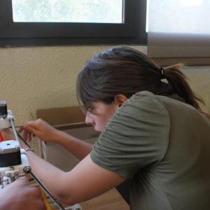 Evila Melgoza working on a project.