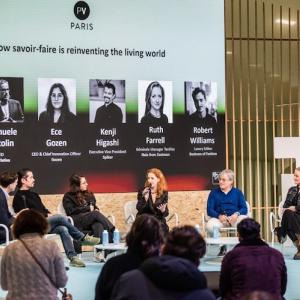 Ruth Farrell joined the panel discussion on “How savoir-faire is reinventing the living world” to share the innovation of NaiaTM fiber.