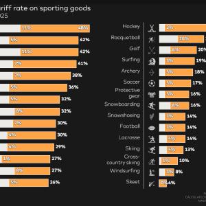Chart: U.S. imports: tariff rate on sporting goods