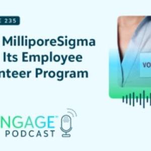 "How MilliporeSigma Built Its Employee Volunteer Program" with the sgENGAGE podcast logo