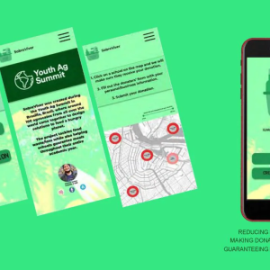 Info graphic showing screenshots of the sobreviver app