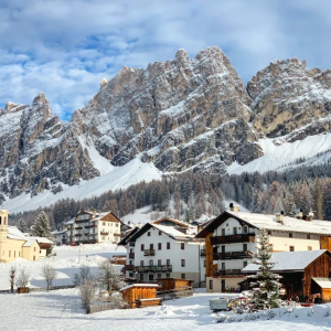 Olympic village in the snow