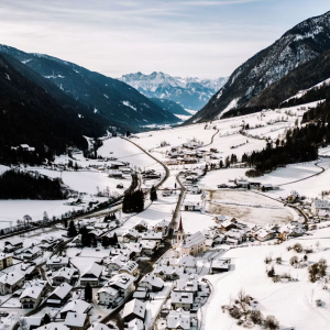 Olympic village in the snow