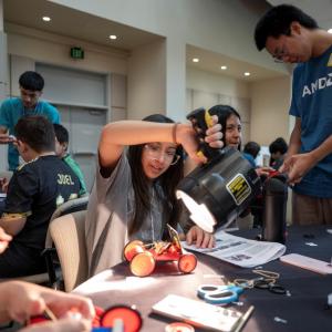 Students working on a project