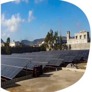 Rows of rooftop solar panels