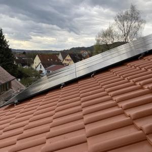 Solar panels on a rooftop.