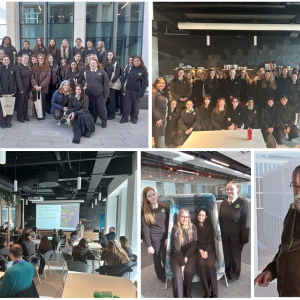 Collage of photo's from a career day