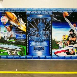 Artwork on a wall made by Malcolm Smith.