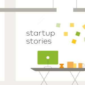 Startup stories. illustration of a meeting space
