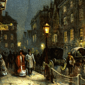 drawing of a city street