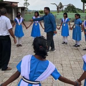 students in a circle