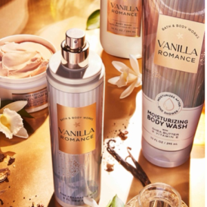Vanilla-scented Bath & Body Works products