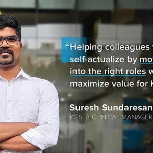Suresh Sundaresan, Yash's supervisor, and quote. "Helping colleagues to self-actualize by moving the in to the right roles will maximize value for Koch."