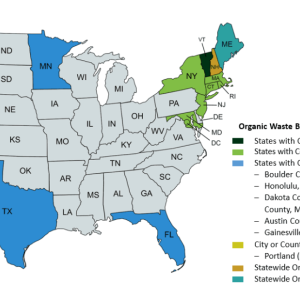 Chart of U.S. States with Organic Waste Bans