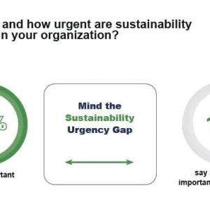 "How important and how urgent are sustainability initiatives within your organization?" infographic