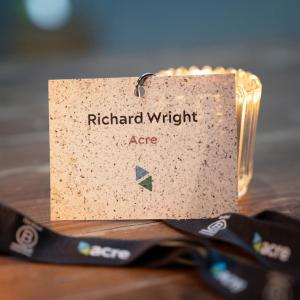 seaweed paper card reading Richard Wright, Acre