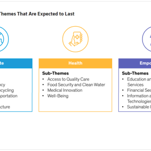 Info graphic "Three Sustainable Themes That Are Expected To Last".