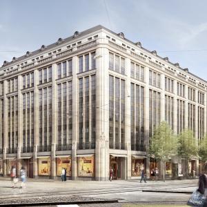 Architecture drawing of upgrades to a large department store