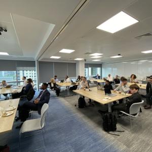 A room full of seated students.