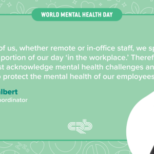 Tara Talbert and quote "For all of us, whether remote or in-office staff, we spend a large portion of our day in the workplace."