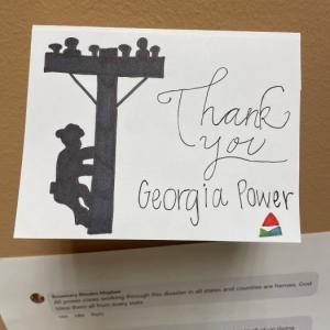 Thank you card to Georgia Power.