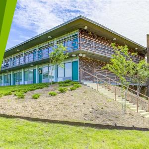 Exterior of The Pearl apartment complex