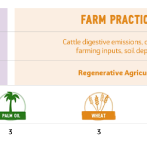 Info graphic of three key drivers: LAND CONVERSION, FARM PRACTICES, FOSSIL FUEL USE and sub categories.