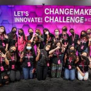 group of teens at the Changemaker Challenge