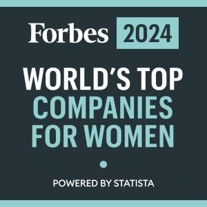 "Forbes 2024 World's Top Companies For Women" badge