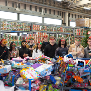 Volunteers shopping for Christmas gifts