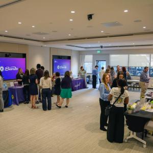 People attending an indoor event