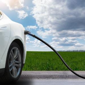 an electric vehicle being charged